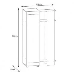 Modern White and Brown Wooden Closet Cabinet with Mirror Coat Hooks and Shelves by The Urban Port -The Urban Port Sales white and brown the urban port armoires wardrobes upt 272747 44 1000
