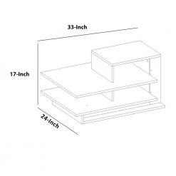 23.6 in. White and Brown Modern Rectangular Wooden Coffee Table with 3-Tier Stacked Design by The Urban Port -The Urban Port Sales white and brown the urban port coffee tables upt 272751 1f 1000
