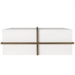 23.6 in. White and Brown Modern Wood Rectangular Coffee Table with Side Shelf by The Urban Port -The Urban Port Sales white and brown the urban port coffee tables upt 272753 44 1000