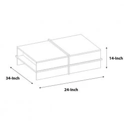 23.6 in. White and Brown Modern Wood Rectangular Coffee Table with Side Shelf by The Urban Port -The Urban Port Sales white and brown the urban port coffee tables upt 272753 fa 1000