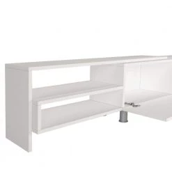 71.6 in. White Wood TV Console Entertainment Media Center with Storage 2 Floating Wall Shelves (3 Piece Set) by The Urban Port -The Urban Port Sales white and brown the urban port tv stands upt 272745 1f 1000