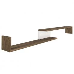 60.5 in. White and Brown Modern Wooden TV Console Entertainment Center with Floating Wall Shelf (2 Piece Set) by The Urban Port -The Urban Port Sales white and brown the urban port tv stands upt 272748 1f 1000