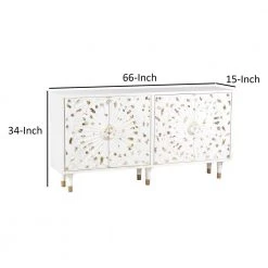 White and Gold 4 Door Wooden Sideboard with Engraved Sunburst Design Front by The Urban Port 13 White and Gold 4 Door Wooden Sideboard with Engraved Sunburst Design Front by The Urban Port -The Urban Port Sales white and gold the urban port sideboards buffet tables upt 197864 44 1000