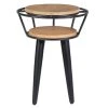Industrial 16 in. White Oak and Black Round Wood End Table with 2-Tier Round Wooden Shelving and Metal Frame by The Urban Port