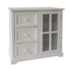 White 3-Drawer Wooden Accent Cabinet with Glass Door and Round Knobs by The Urban Port