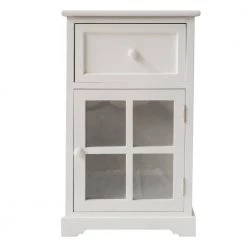 White Single Drawer Wooden Accent Cabinet with Glass Door and Round Knobs by The Urban Port -The Urban Port Sales white the urban port accent cabinets upt 230666 c3 1000