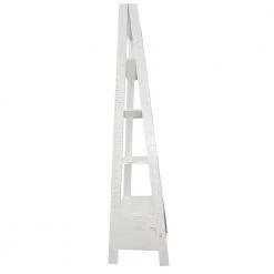 69 in. White Wood 4-shelf Ladder Bookcase with Open Back by The Urban Port -The Urban Port Sales white the urban port bookcases bookshelves upt 205750 1f 1000