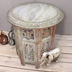 18 in. Distressed White Small Round Wood Coffee Table by The Urban Port 15 18 in. Distressed White Small Round Wood Coffee Table by The Urban Port -The Urban Port Sales white the urban port coffee tables upt 203634 31 1000