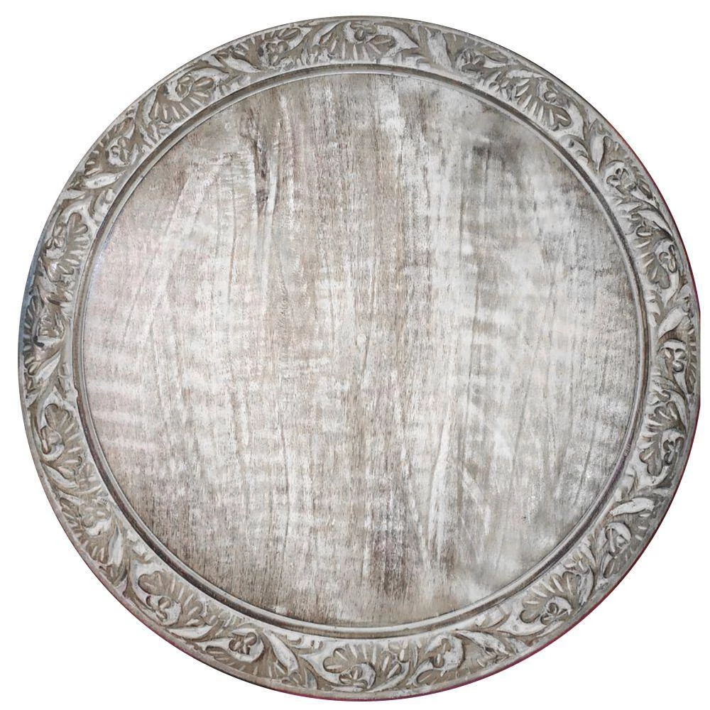 18 in. Distressed White Small Round Wood Coffee Table by The Urban Port 5 18 in. Distressed White Small Round Wood Coffee Table by The Urban Port - Image 5