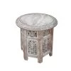 18 in. Distressed White Small Round Wood Coffee Table by The Urban Port