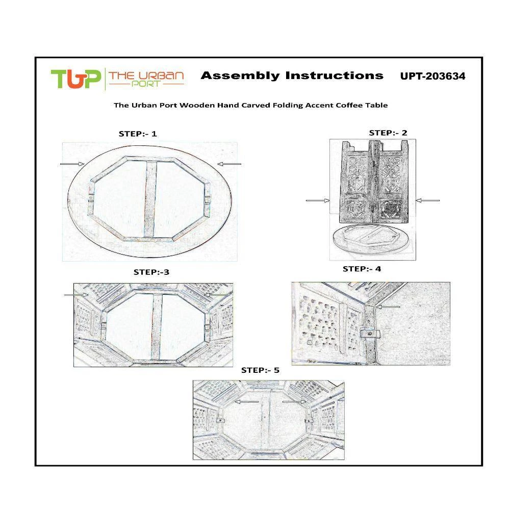 18 in. Distressed White Small Round Wood Coffee Table by The Urban Port 7 18 in. Distressed White Small Round Wood Coffee Table by The Urban Port - Image 7