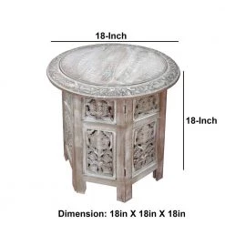 18 in. Distressed White Small Round Wood Coffee Table by The Urban Port 13 18 in. Distressed White Small Round Wood Coffee Table by The Urban Port -The Urban Port Sales white the urban port coffee tables upt 203634 fa 1000
