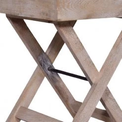 17 in. Washed White Farmhouse Square Tray Mango Wood Top End Table with X-Shape Foldable Frame by The Urban Port -The Urban Port Sales white the urban port end side tables upt 272549 1f 1000