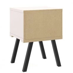 25 in. White Wooden End Side Table Nightstand with Drawer and Splayed Legs by The Urban Port -The Urban Port Sales white the urban port nightstands upt 225277 44 1000