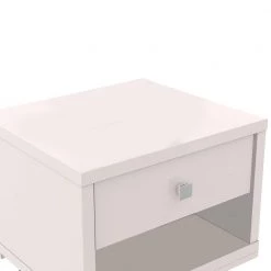 25 in. White Wooden End Side Table Nightstand with Drawer and Splayed Legs by The Urban Port -The Urban Port Sales white the urban port nightstands upt 225277 4f 1000