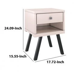 25 in. White Wooden End Side Table Nightstand with Drawer and Splayed Legs by The Urban Port -The Urban Port Sales white the urban port nightstands upt 225277 fa 1000